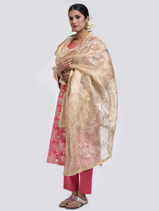 Kanchan Pink Kurta, Pant and Dupatta Set