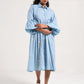 Within Blue Shirt Collar Dress
