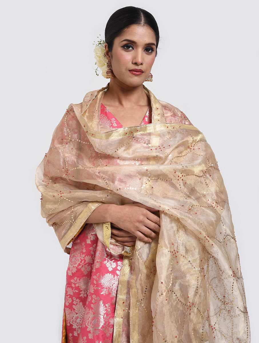 Kanchan Pink Kurta, Pant and Dupatta Set