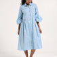 Within Blue Shirt Collar Dress