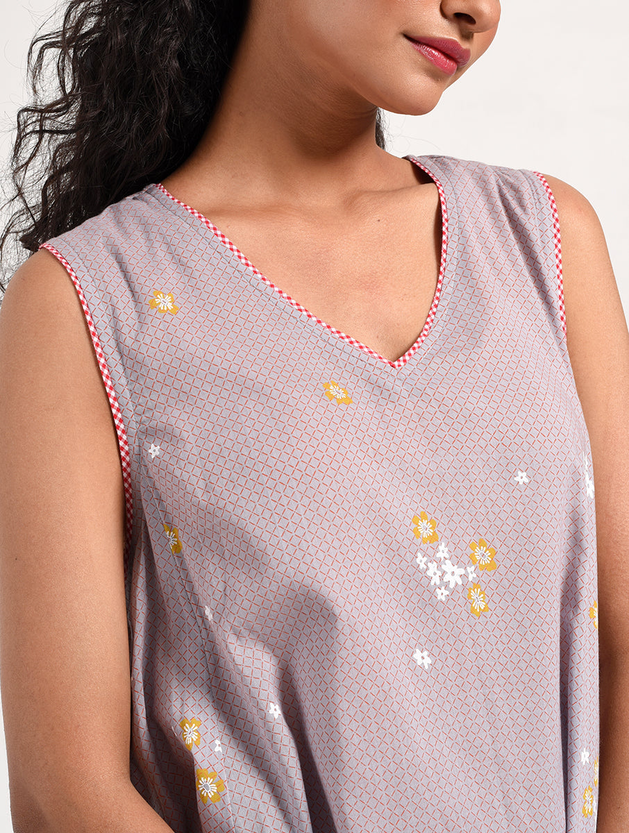 Within Grey V Neck Dress