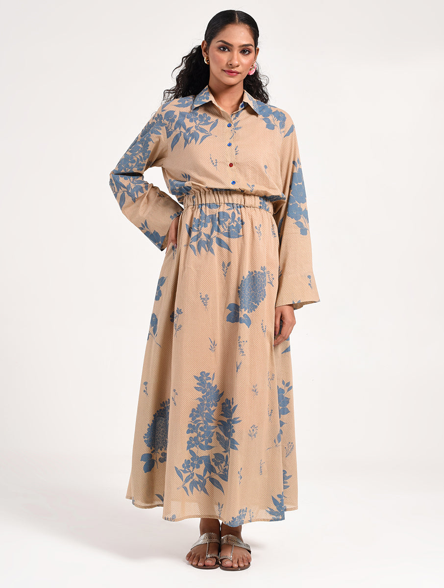 Within Beige Collar Dress