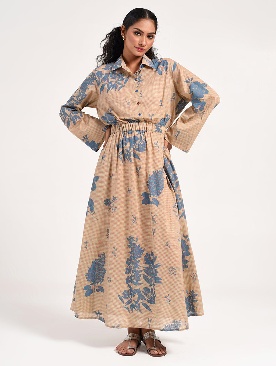 Within Beige Collar Dress