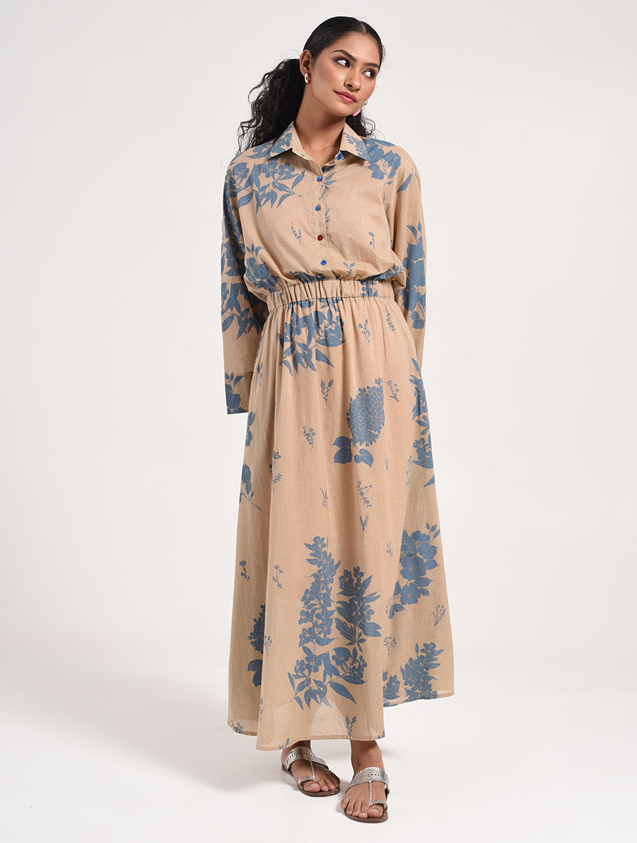 Within Beige Collar Dress