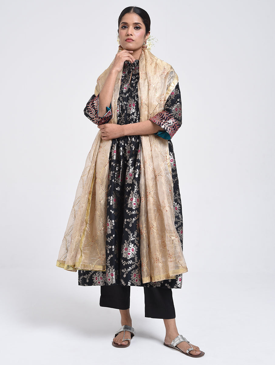 Kanchan Black Kurta, Pant and Dupatta Set