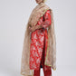 Kanchan Red Kurta, Pant and Dupatta Set