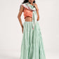 Within Elasticated Ruffle Top Skirt Scarf Set