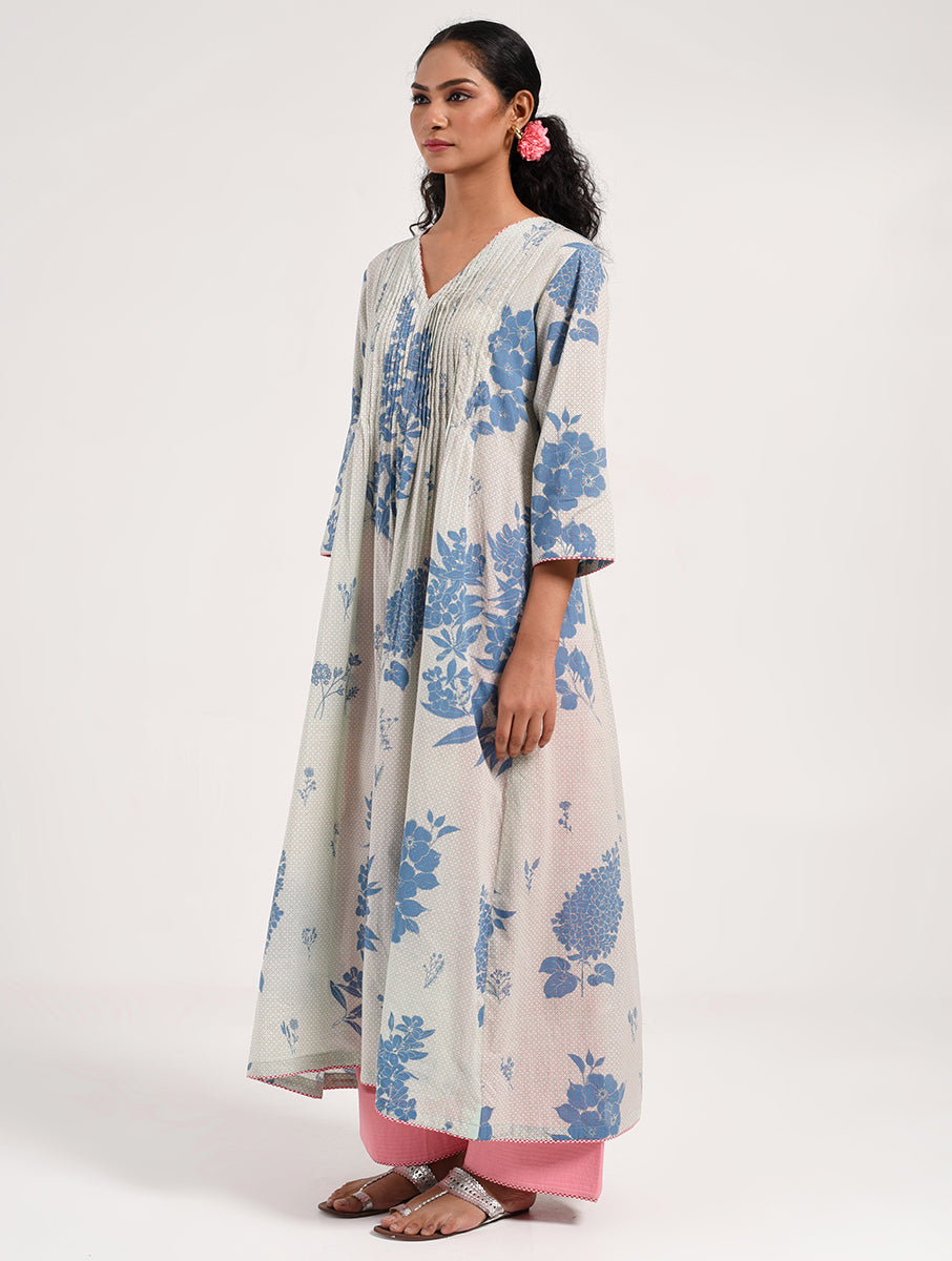 Within Aqua V Neck  Kurta/Dress