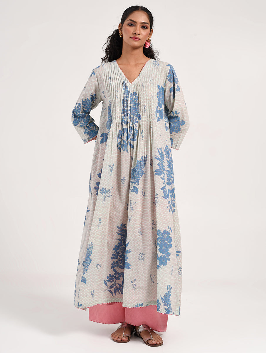 Within Aqua V Neck  Kurta/Dress