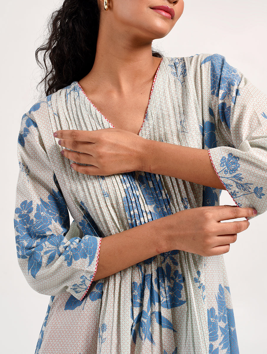 Within Aqua V Neck  Kurta/Dress