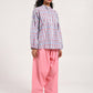 Within Light Blue Collar Top Pajama Set