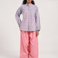 Within Light Blue Collar Top Pajama Set