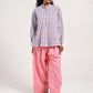 Within Light Blue Collar Top Pajama Set
