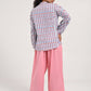 Within Light Blue Collar Top Pajama Set