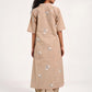 Within Beige V Neck  Kurta/Dress Pajama Set