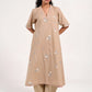 Within Beige V Neck  Kurta/Dress Pajama Set