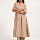 Within Beige V Neck  Kurta/Dress Pajama Set
