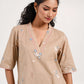 Within Beige V Neck  Kurta/Dress Pajama Set