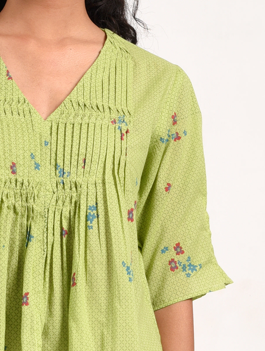 Within Green V Neck Top