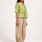 Within Green V Neck Top