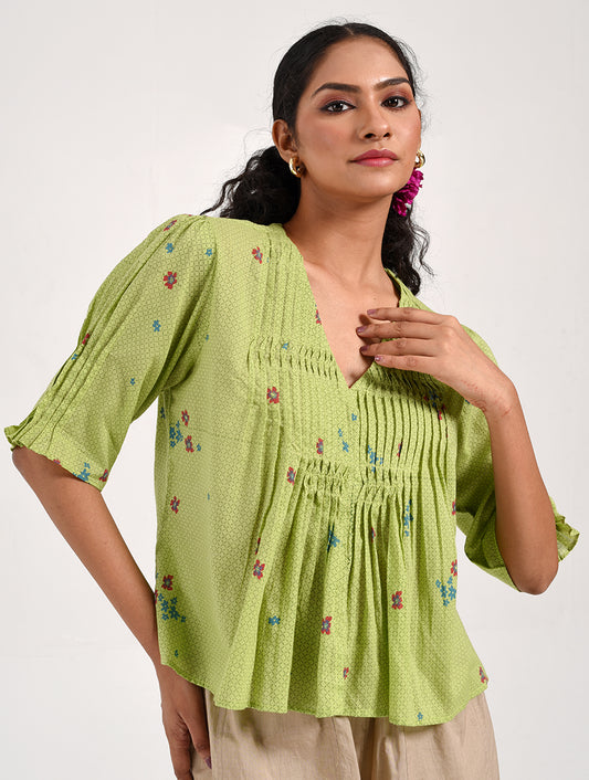 Within Green V Neck Top