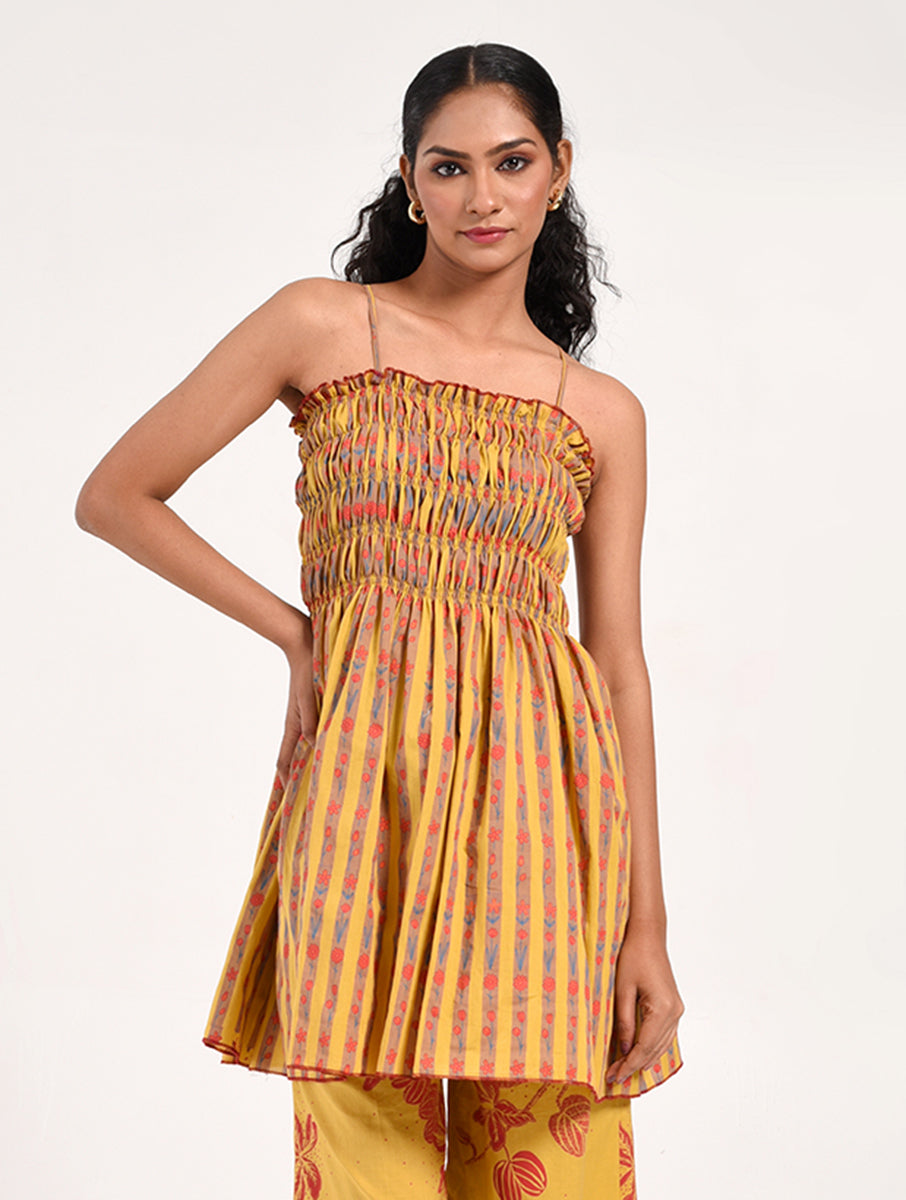 Within Yellow Striped Top/kurti