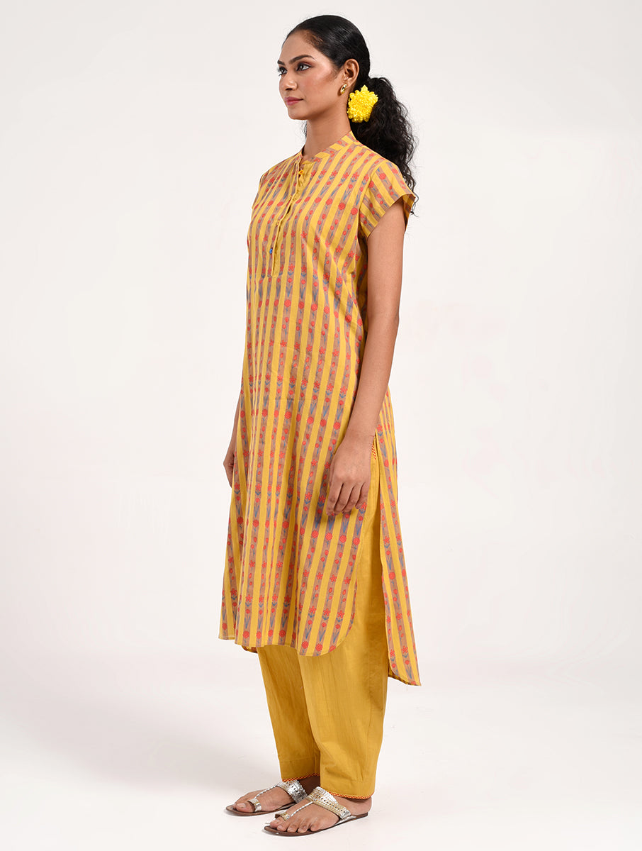 Within Yellow Striped Kurta