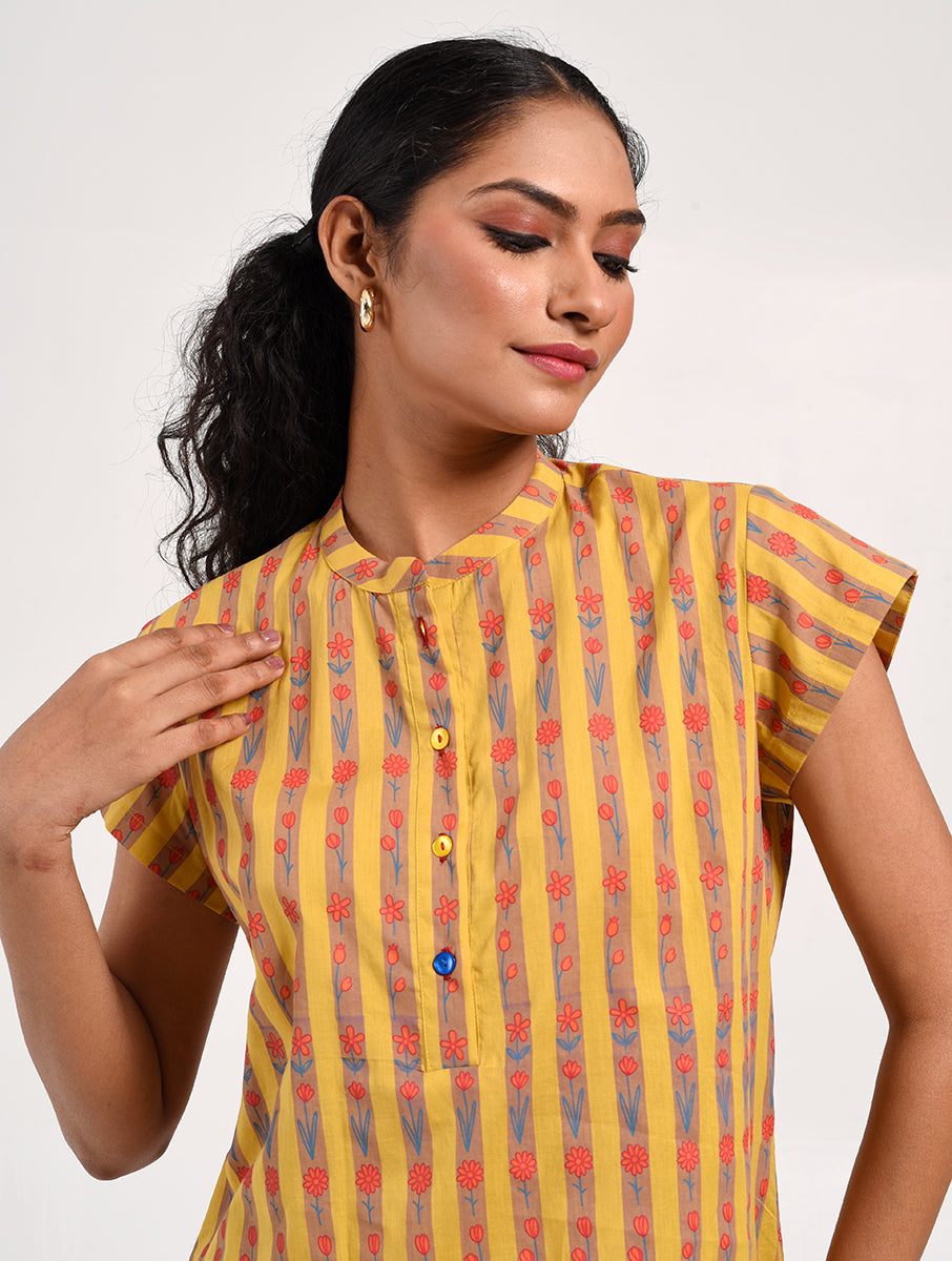 Within Yellow Striped Kurta