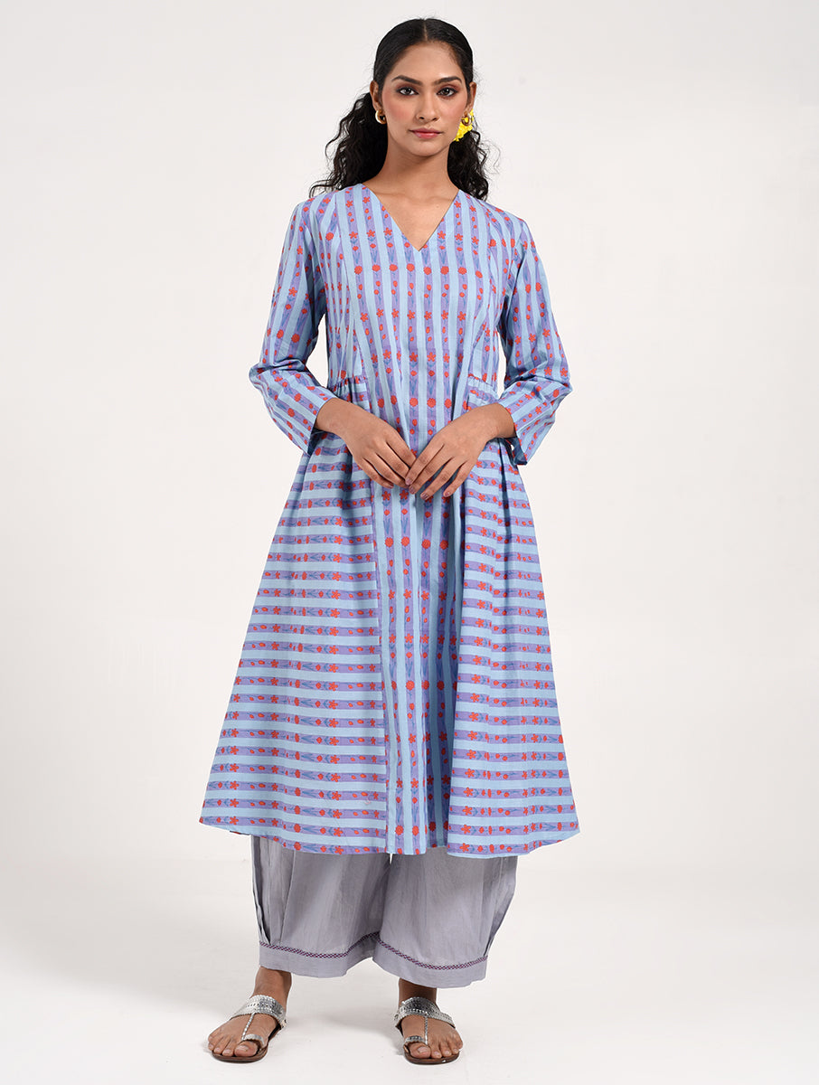 Within Striped V neck  Kurta