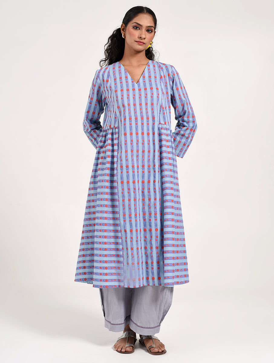 Within Striped V neck  Kurta
