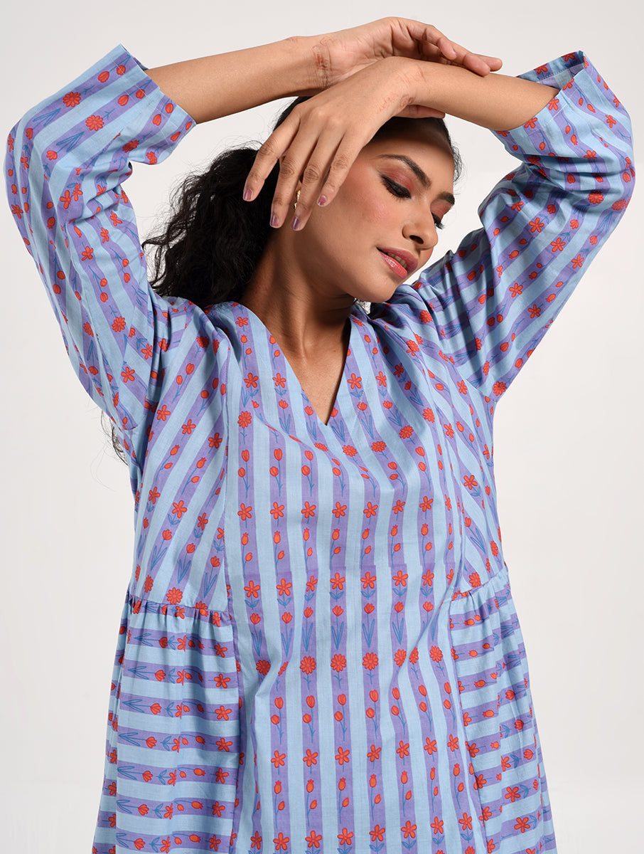 Within Striped V neck  Kurta