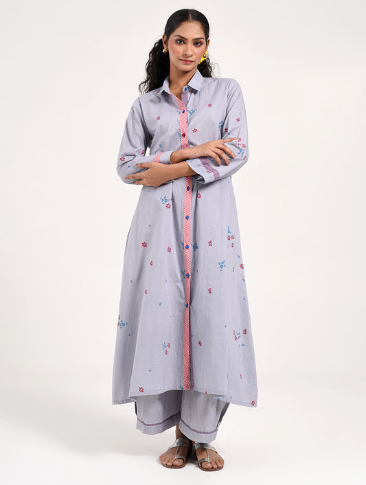 Within Grey A line Kurta Pajama Set