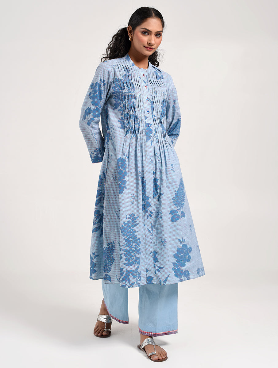 Within Blue Pleated  Kurta