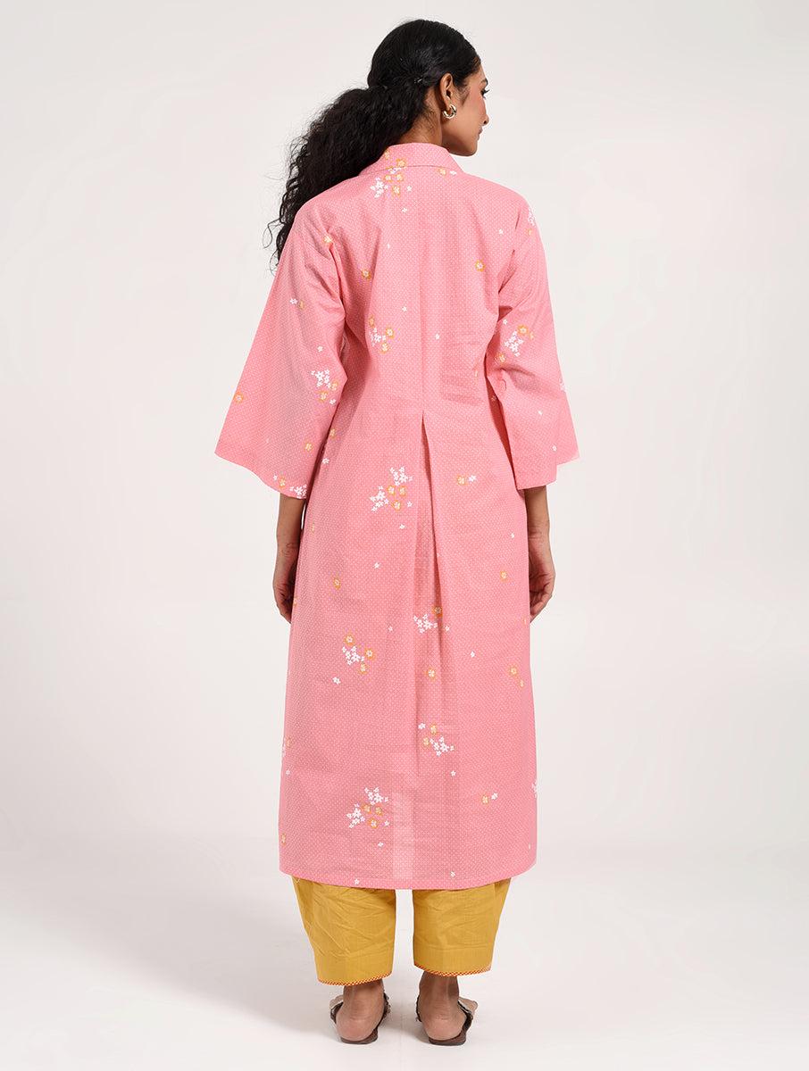Within Pink Collar Kurta
