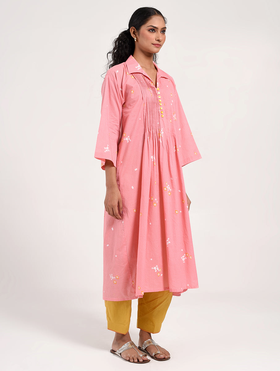 Within Pink Collar Kurta