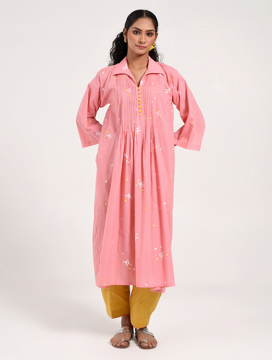 Within Pink Collar Kurta
