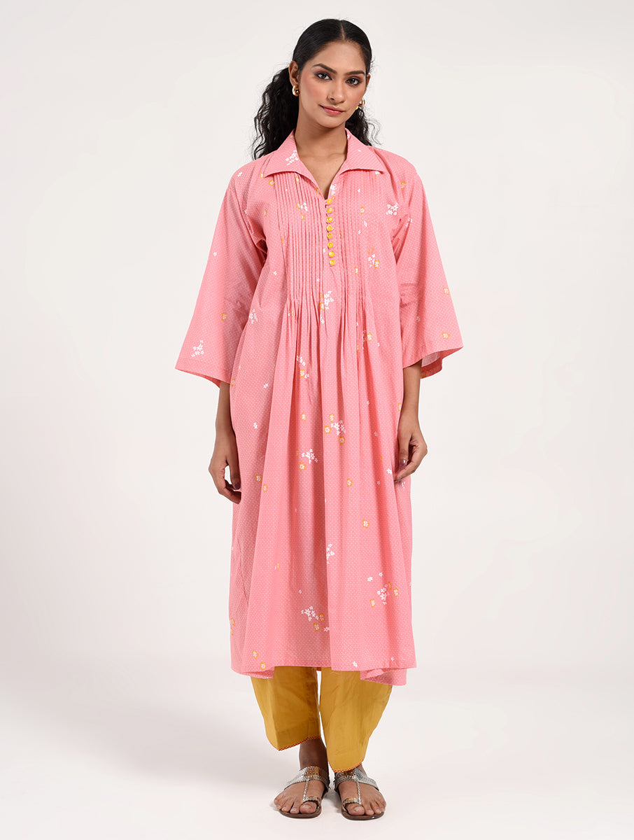 Within Pink Collar Kurta