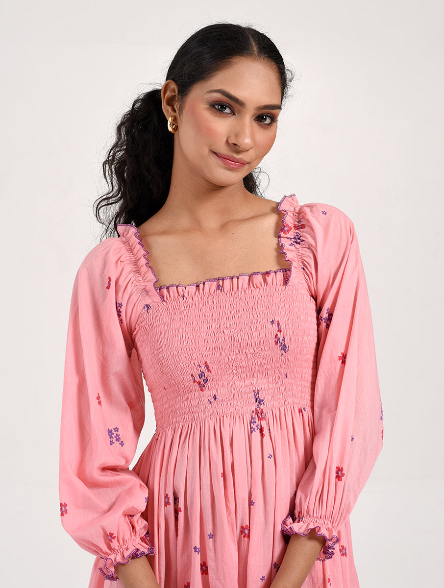 Within Pink Floral  Dress