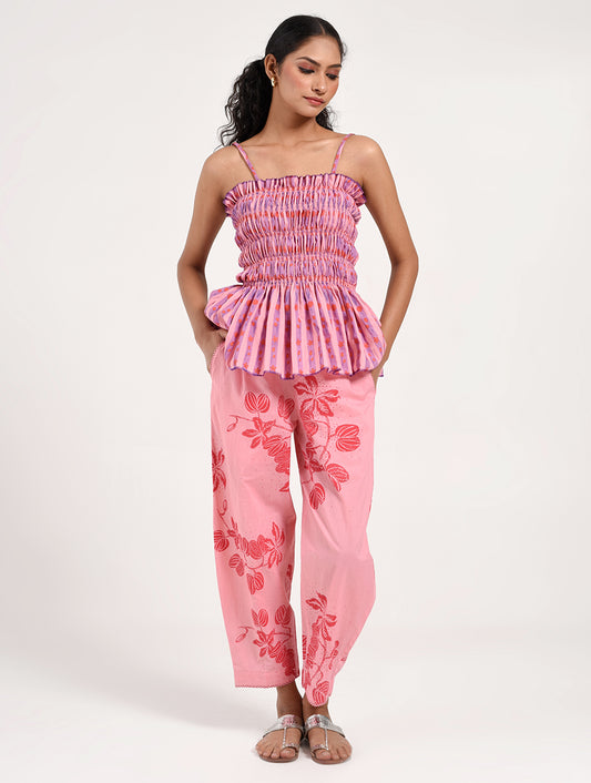 Within Pink Striped Top Pajama Set