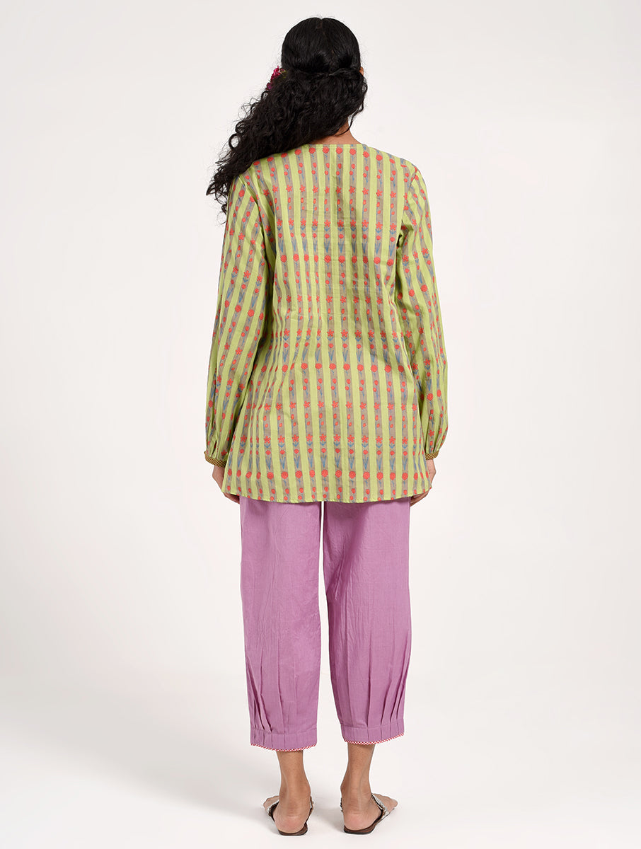 Within Green Pleated Top