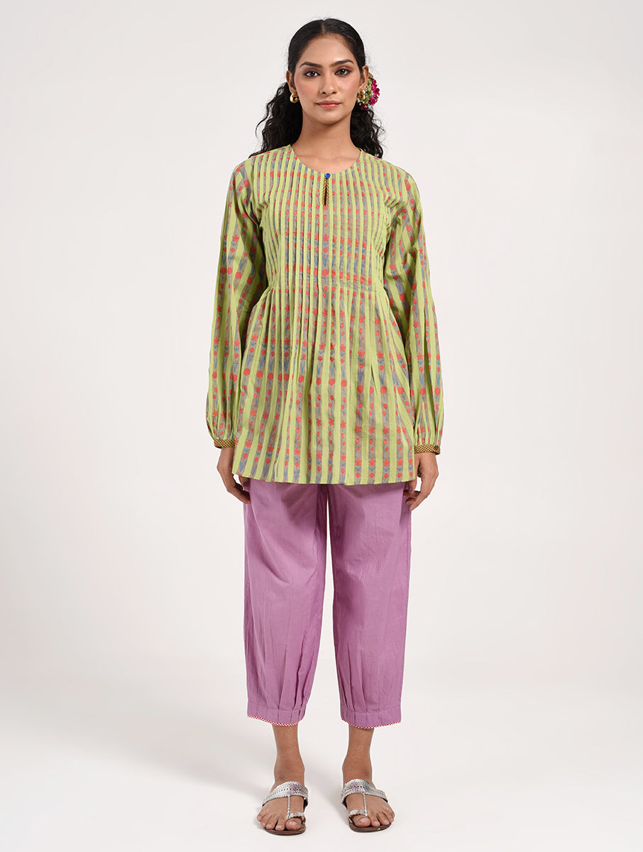 Within Green Pleated Top