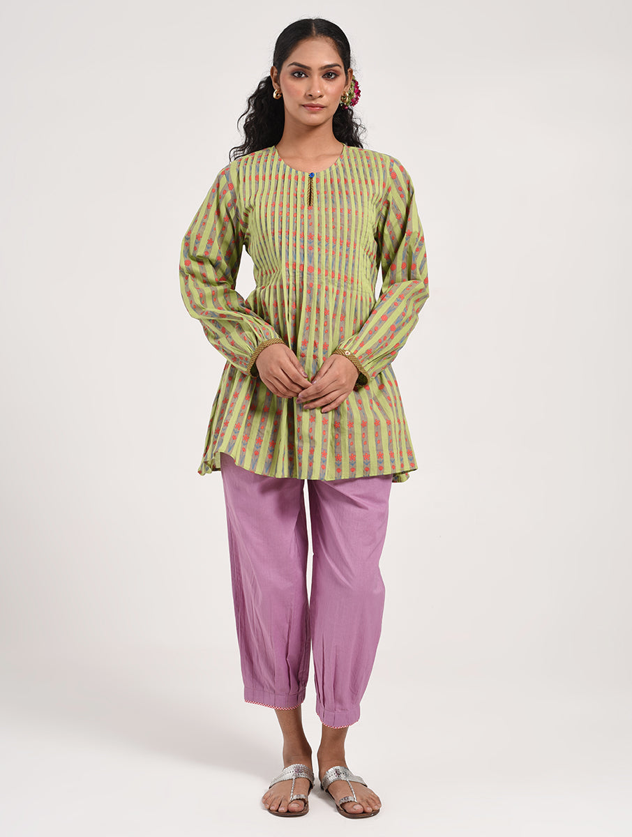Within Green Pleated Top