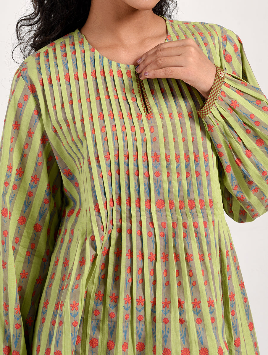Within Green Pleated Top