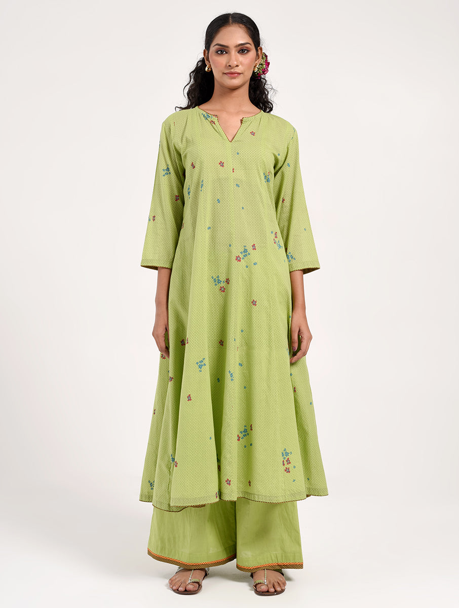 Within Green Anarkali Kurta