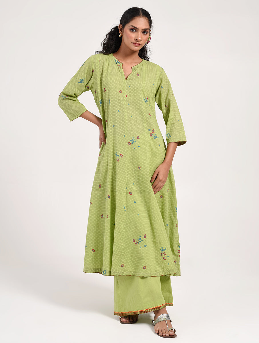 Within Green Anarkali Kurta