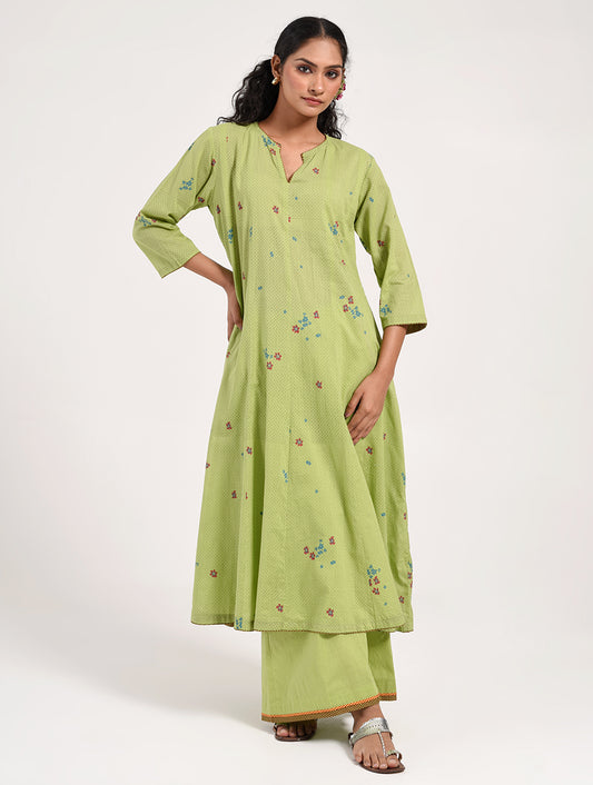 Within Green Anarkali Kurta Pajama Set