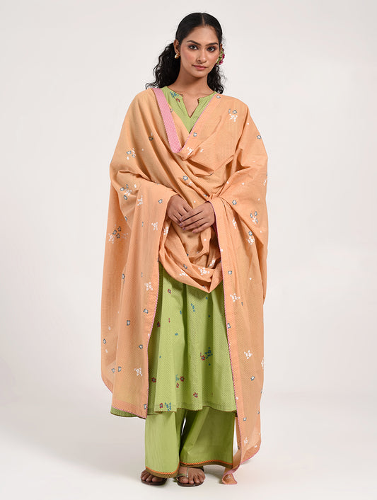 Within Green Anarkali Kurta Pajama Dupatta set