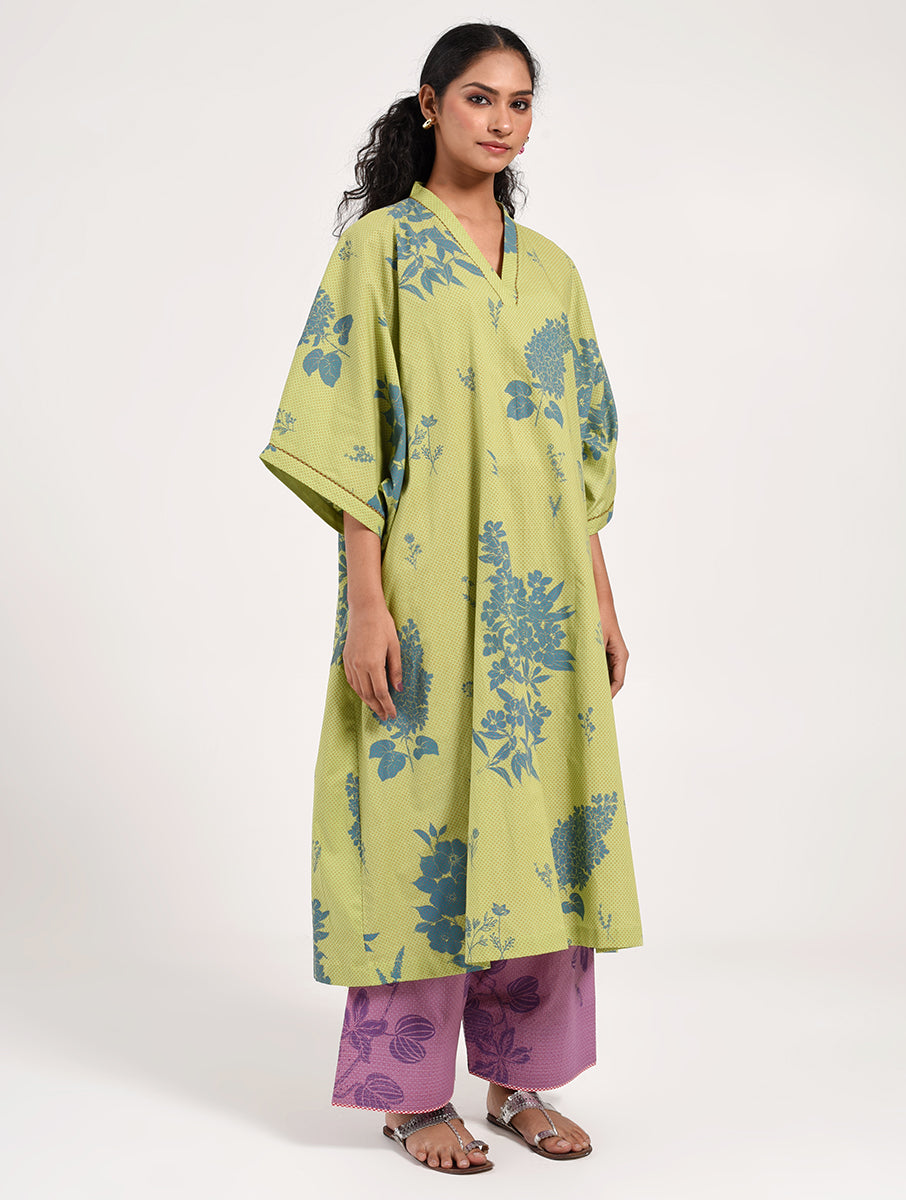 Within Green Kaftan Kurta