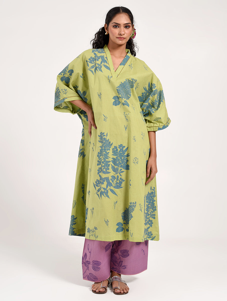Within Green Kaftan Kurta