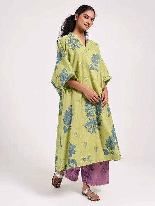 Within Green Kaftan Kurta Pajama Set